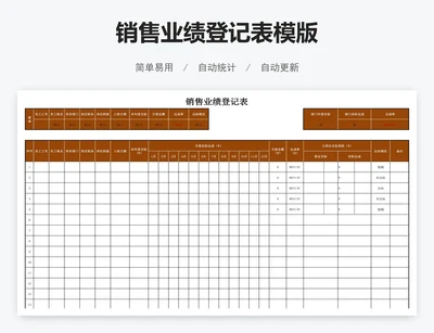 销售业绩登记表模版