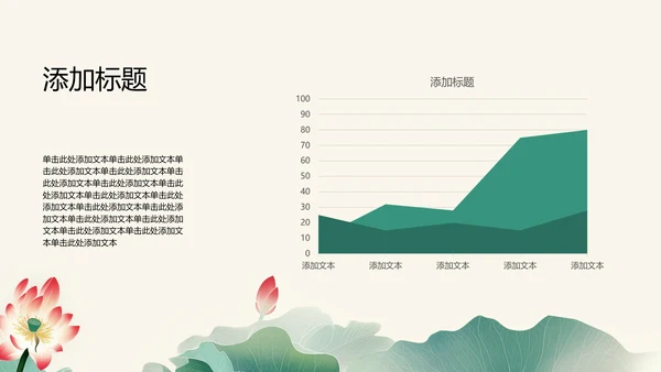 绿色水墨荷花元素传统文化培训PPT模板