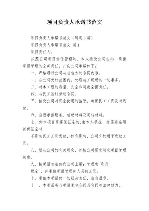 项目负责人承诺书范文.docx