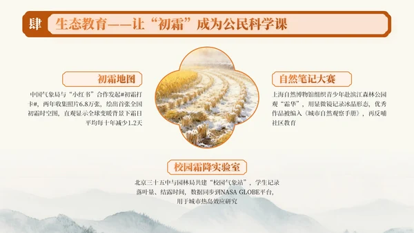 橙色中国风霜降节气知识PPT模板