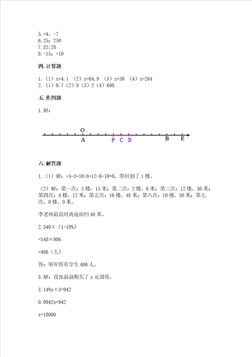 小学数学试卷测试大全标准卷