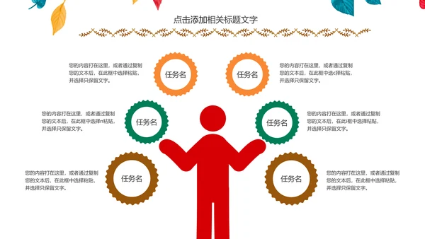 精美四色水彩树叶2017年年终总结PPT