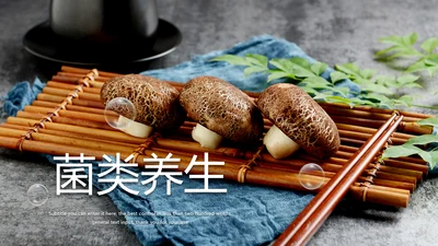 蘑菇菌类养生文化宣传动态PPT模板