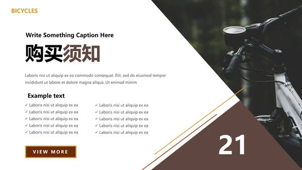 骑行户外越野自行车品牌修理服务PPT模板
