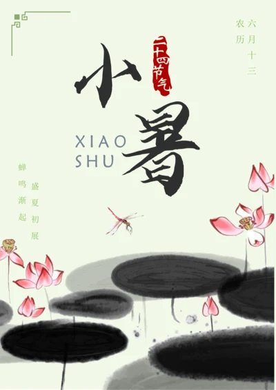 国潮风小暑节气海报