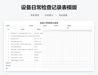 设备日常检查记录表模版