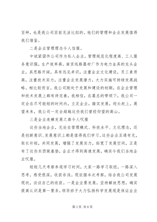 外出参观学习心得体会专题.docx