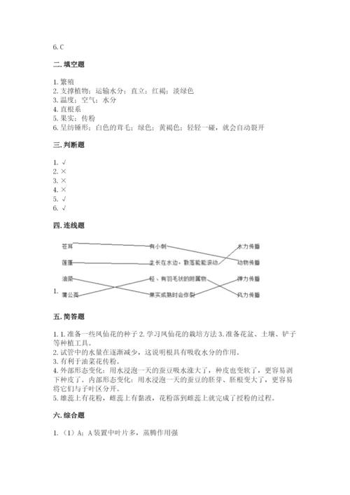 科学四年级下册第一单元植物的生长变化测试卷（满分必刷）.docx