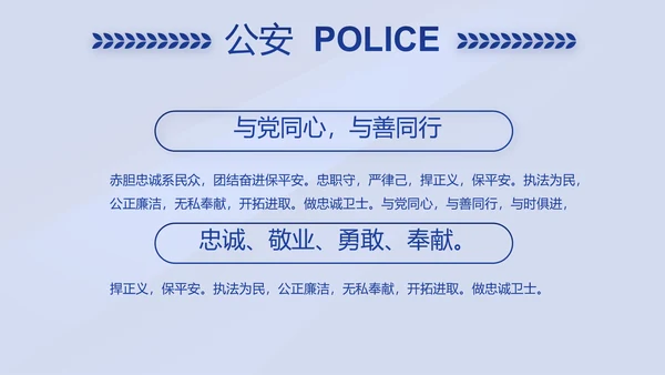 蓝色大气警察年终工作总结述职报告动态PPT模板