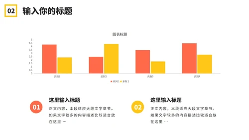 橙黄几何形状工作汇报PPT模板