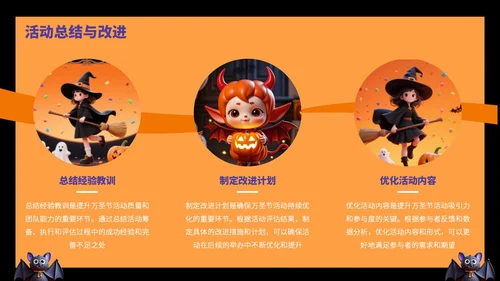 橙黄色卡通风万圣节活动营销方案PPT