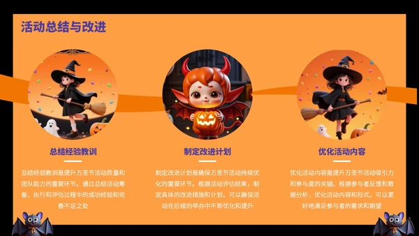 橙黄色卡通风万圣节活动营销方案PPT