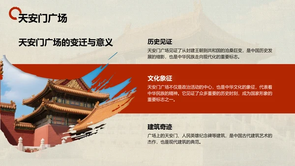 红色摄影风北京城市地标与历史文化探索PPT模板
