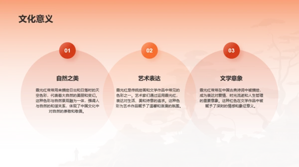 橙色水墨中国传统配色霞光红介绍PPT模板
