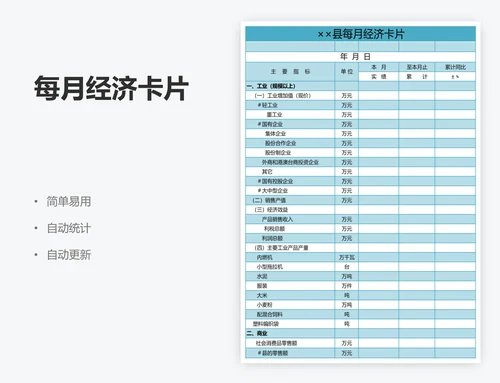 每月经济卡片