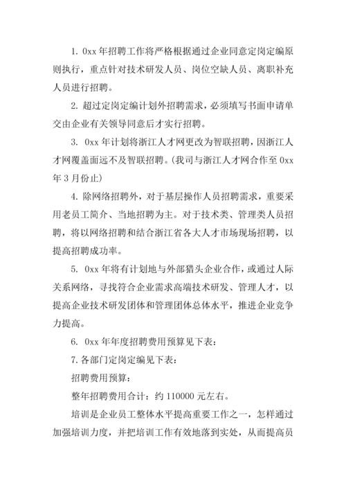 人力资源部工作计划书.docx