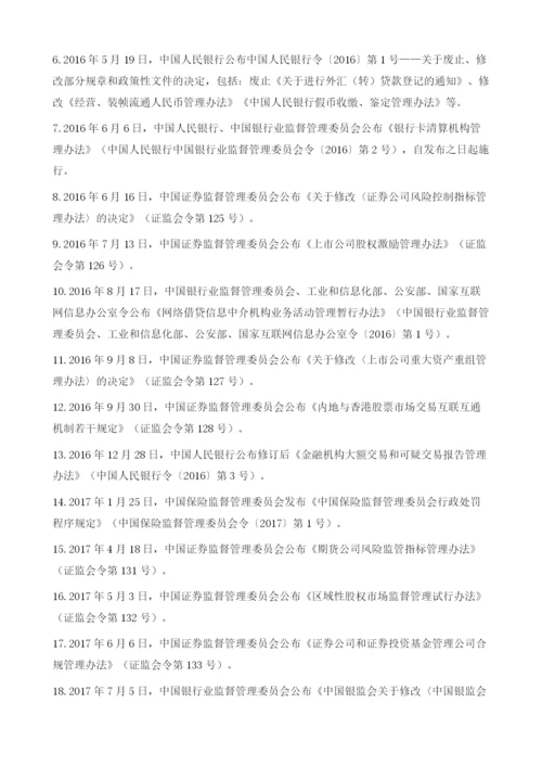 我国相关金融法律法规.docx