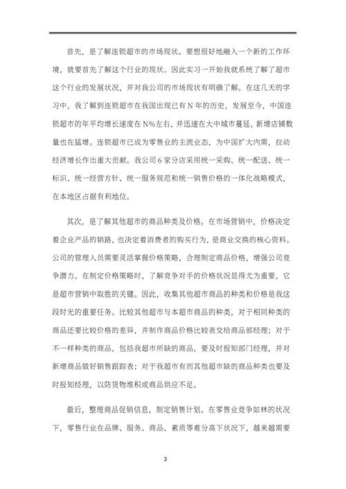 暑期公司销售实习报告word模板