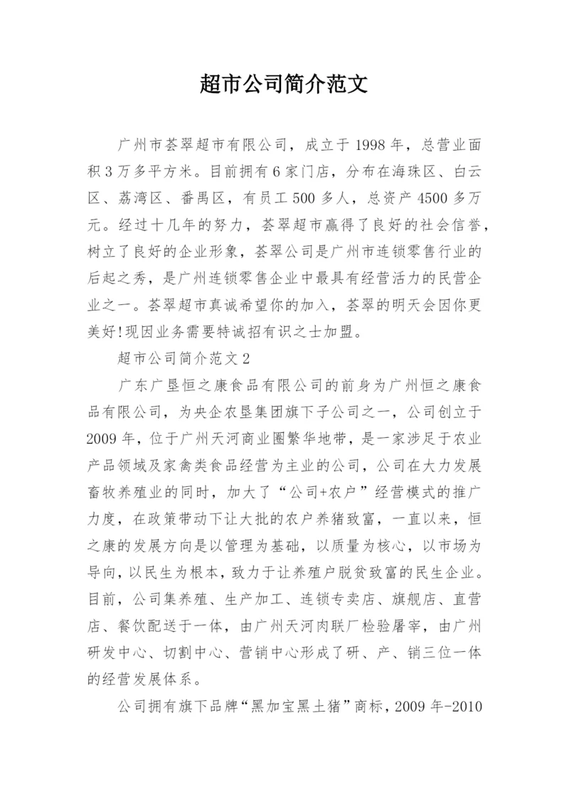 超市公司简介范文.docx