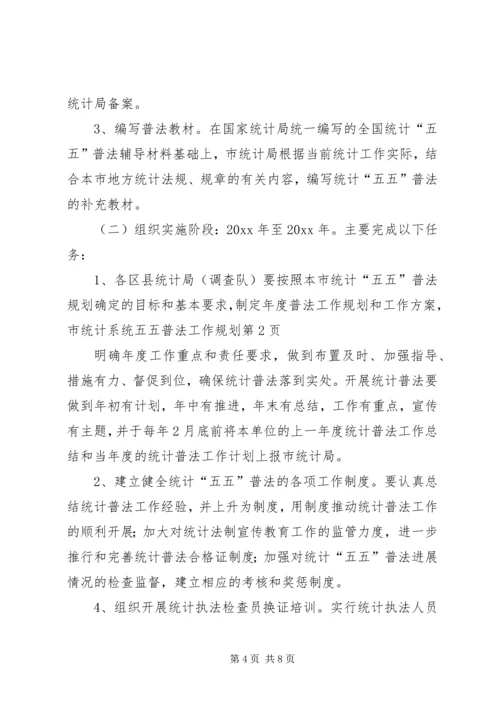 市统计系统五五普法工作规划.docx