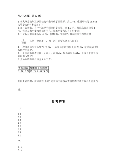 西师大版数学小升初模拟试卷及完整答案（夺冠）.docx