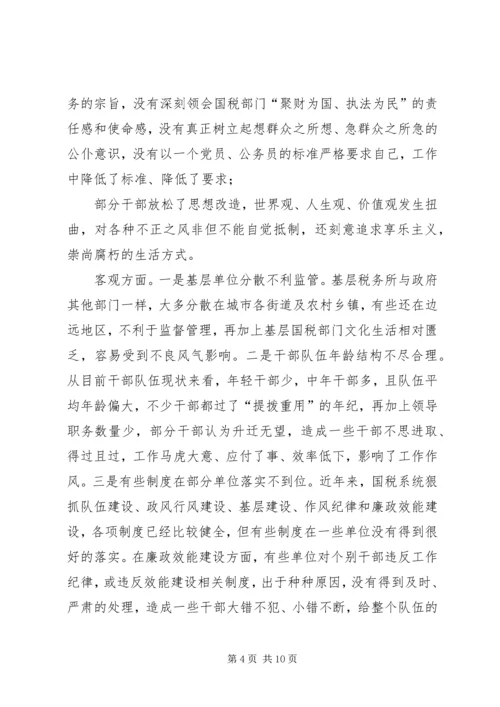 国税系统干部队伍作风建设心得体会.docx