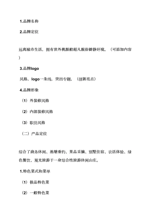 山作文之休闲山庄专业策划专项方案.docx