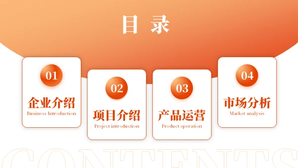 橙色商业计划书通用PPT模板