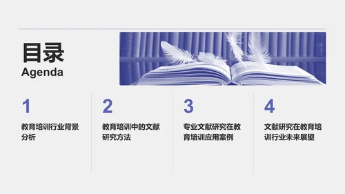 蓝色商务风专业文献研究汇报PPT模板