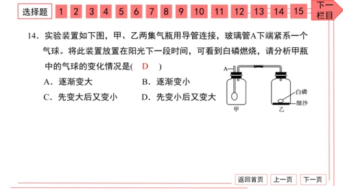 人教版化学九年级上册期中检测卷 习题课件（32张PPT）