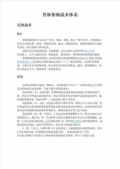 普林斯顿战术体系