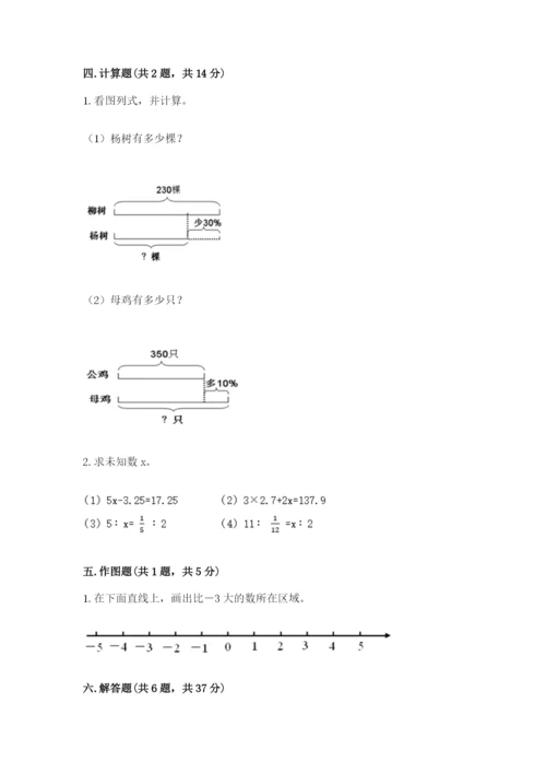 姜堰市六年级下册数学期末测试卷精编.docx