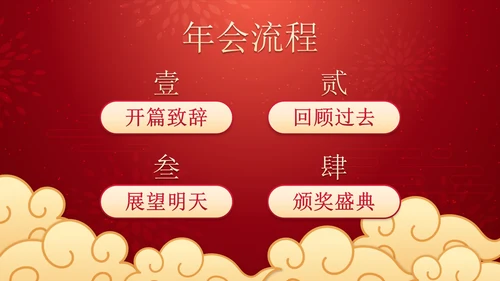 国风插画兔年新年颁奖典礼PPT模板
