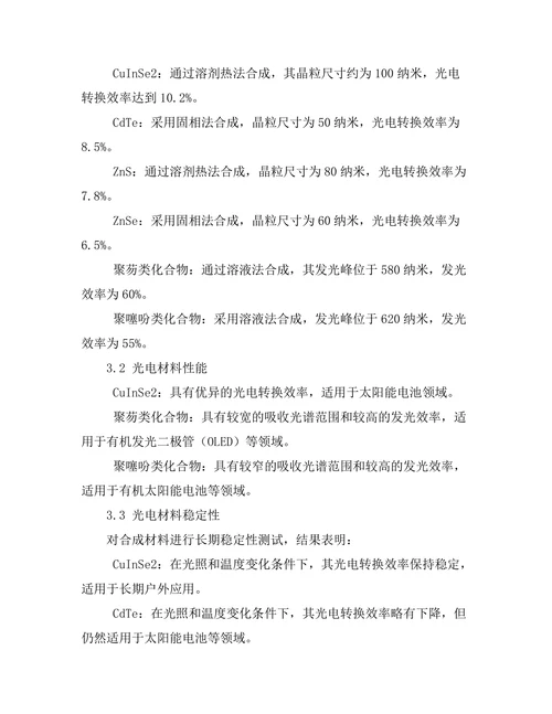 光电材料的合成与应用前景