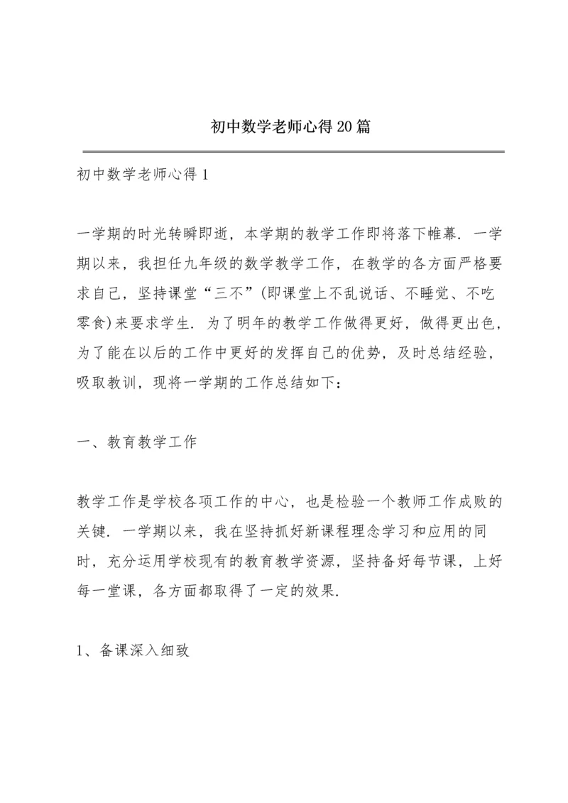 初中数学老师心得20篇.docx