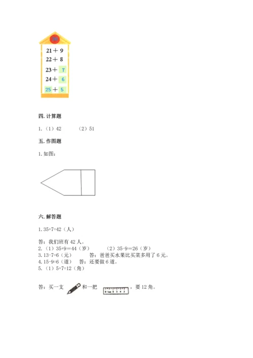 人教版一年级下册数学期末测试卷精品（预热题）.docx
