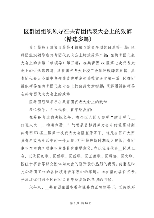 区群团组织领导在共青团代表大会上的致辞(精选多篇)_1.docx