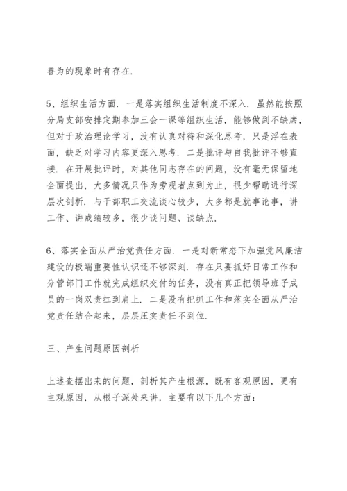 民主生活会班子对照检查材料.docx