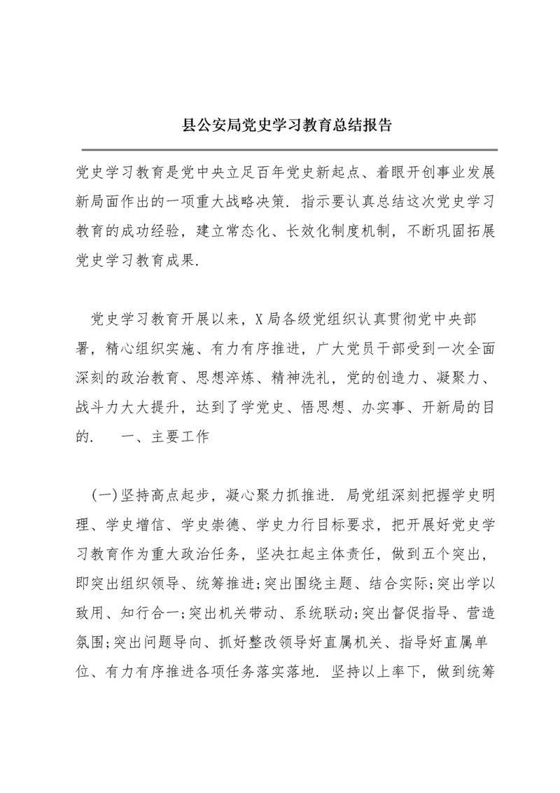 县公安局党史学习教育总结报告.docx