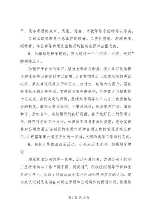 电建咨询公司工作总结及工作思路和安排 (2).docx