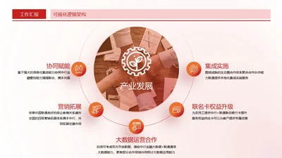 红色商务风环绕式数据关系页