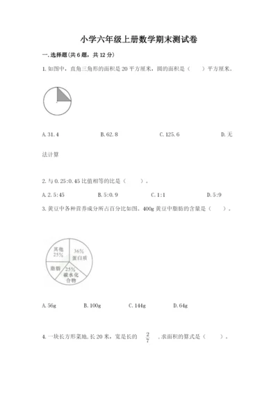 小学六年级上册数学期末测试卷附完整答案【有一套】.docx