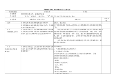 ISO90012015版内审检查表(完整记录).docx