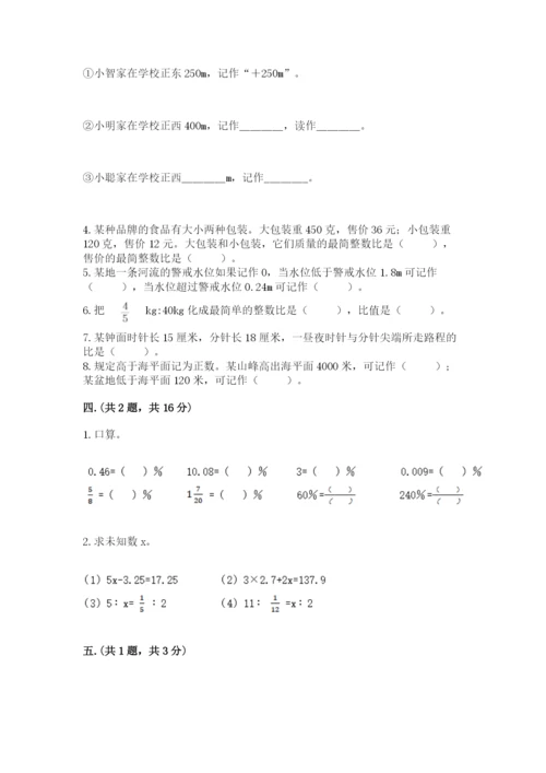 西师大版数学小升初模拟试卷附完整答案（历年真题）.docx