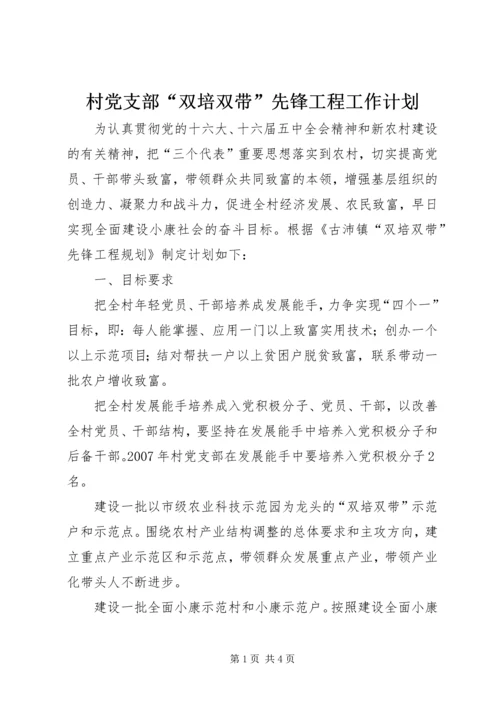 村党支部“双培双带”先锋工程工作计划.docx