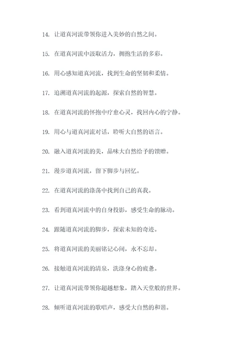 宣传道真河流的广告语