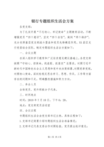 银行专题组织生活会方案.docx