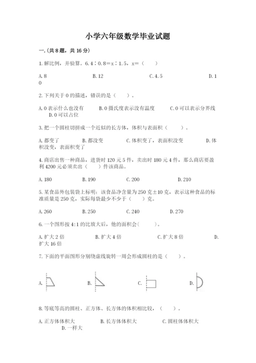 小学六年级数学毕业试题精品【典优】.docx