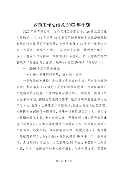 乡镇工作总结及某年计划.docx