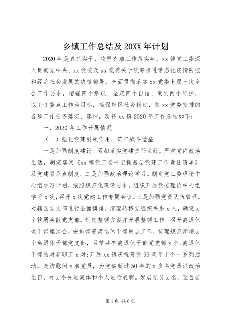 乡镇工作总结及某年计划.docx